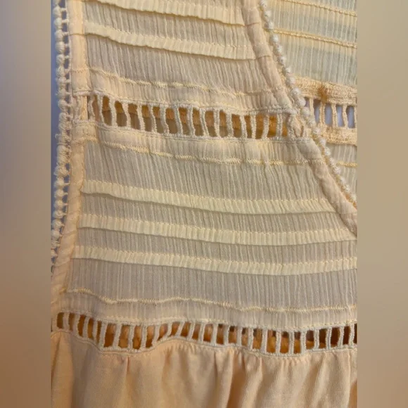 Sundance Manette LaceYellow Cotton Tank with pom-pom trim - Picture 5 of 9